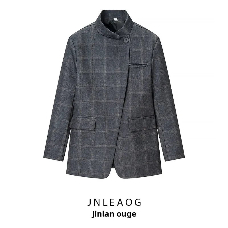 Faionable Plaid Outerwear Women's Busin Suit Loose Fit Long Sve Polyester Autumn New Arrival JNLEAOG
Faionable Plaid Outerwear Women's Busin Suit Loose Fit Long Sve Polyester Autumn New Arrival JNLEAOG