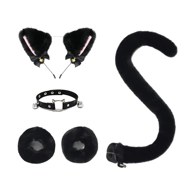 Plush Cat Ear Headband Tail Collar Wrist Cuffs Set Cosplay Accessories
Plush Cat Ear Headband Tail Collar Wrist Cuffs Set Cosplay Accessories