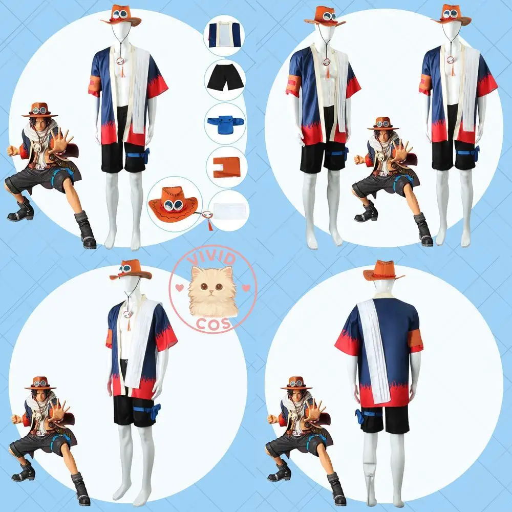Popular Anime Cosplay Costume Portgas D. Ace Casual Clothing Classic Role Play Outfit for Men Hat for Comic Con Halloween Party
Popular Anime Cosplay Costume Portgas D. Ace Casual Clothing Classic Role Play Outfit for Men Hat for Comic Con Halloween Party