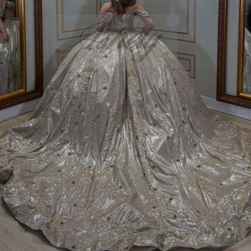 Customized Luxury Vestido De xv Quinceanera Crystal 3D Floral Ball Gown Short Train Women Prom Birthday Party Dress 15 16 Formal
Customized Luxury Vestido De xv Quinceanera Crystal 3D Floral Ball Gown Short Train Women Prom Birthday Party Dress 15 16 Formal