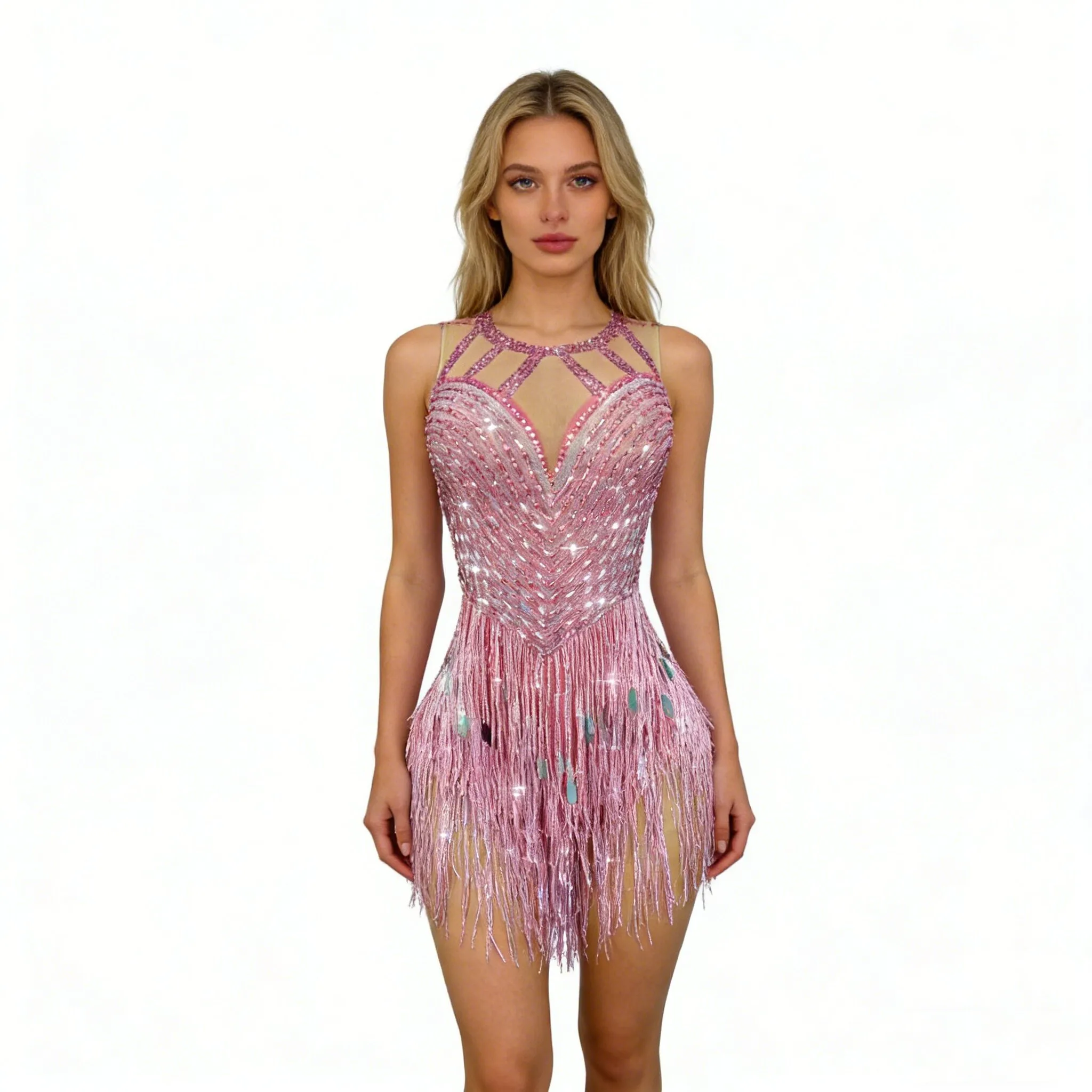 Pink Purple Sequins Tassel Rhinestones Bodysuit Women Sleeveless Shiny Leotard Sexy Performance Dance Costume Singer Stage Wear
Pink Purple Sequins Tassel Rhinestones Bodysuit Women Sleeveless Shiny Leotard Sexy Performance Dance Costume Singer Stage Wear