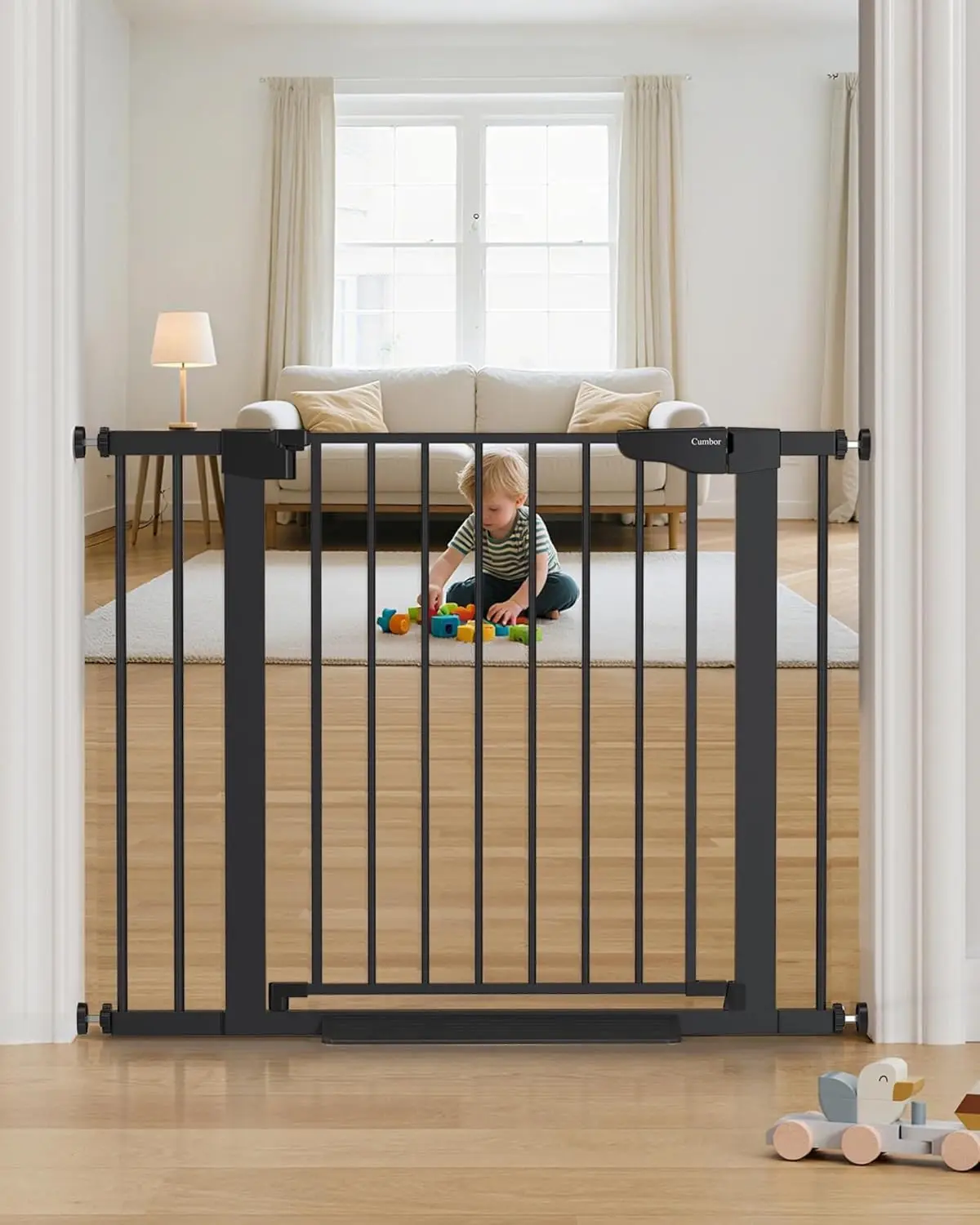 Auto-Close Pet Gate for Stairs and Doorways, Pressure Mounted Safety Child Gate with Easy Walk Thru Door, Black
Auto-Close Pet Gate for Stairs and Doorways, Pressure Mounted Safety Child Gate with Easy Walk Thru Door, Black