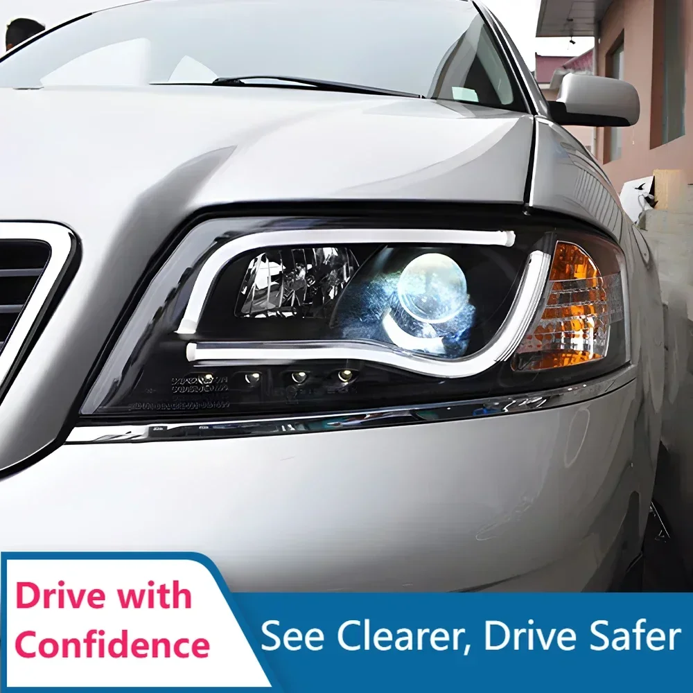Upgraded Car Front lamps Assembly For Audi A6 A6L C4 1997-2004 LED Auto Headlights Angel Eyes Style Bifocal lens Accessories
Upgraded Car Front lamps Assembly For Audi A6 A6L C4 1997-2004 LED Auto Headlights Angel Eyes Style Bifocal lens Accessories