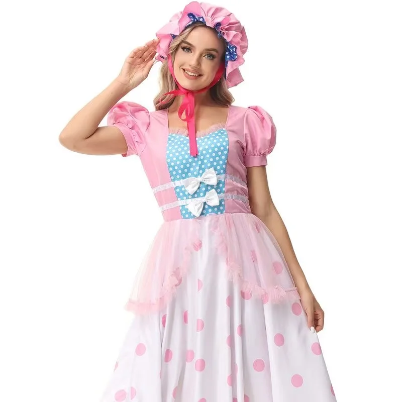 Women Anime Princess Dress with Hat Girl Party Bo Peep Cosplay Costume Pink Dress Halloween Carnival Party Disguise Suit
Women Anime Princess Dress with Hat Girl Party Bo Peep Cosplay Costume Pink Dress Halloween Carnival Party Disguise Suit