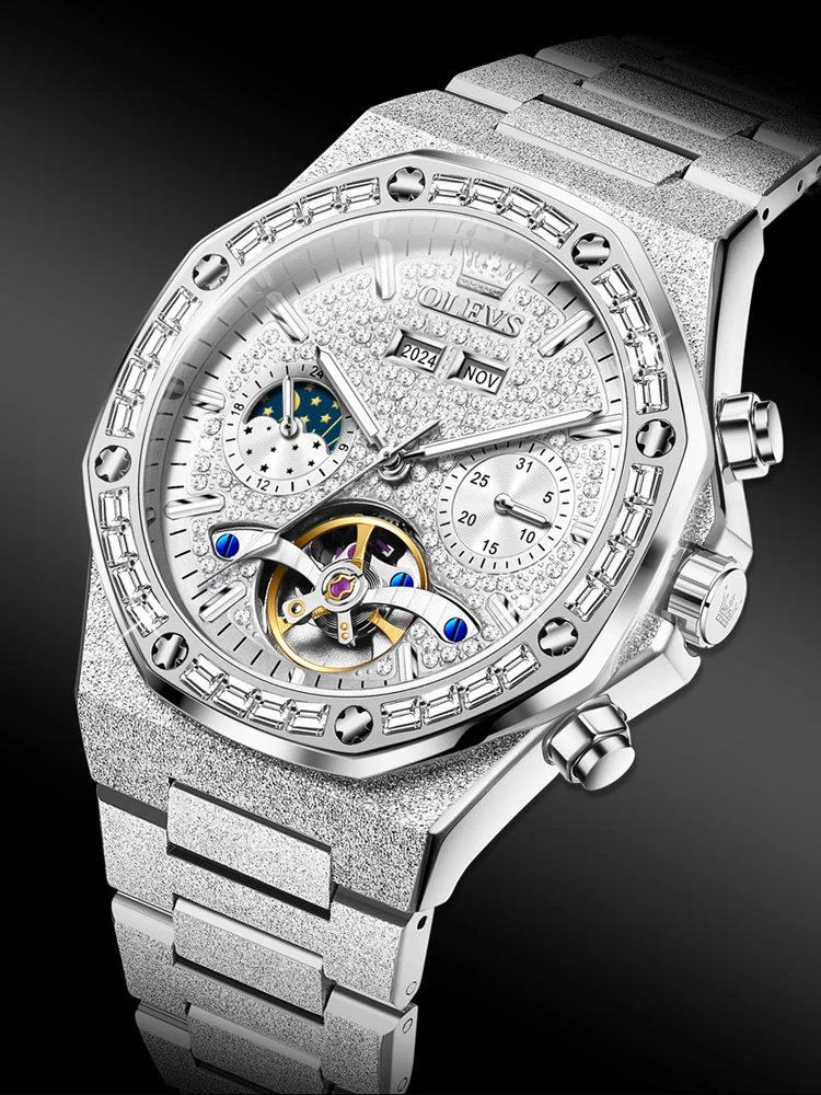 OLEVS Original Tourbillon Mechanical Watches Men's Waterproof Multifunction Watch Luxury Men Automatic Clock Stainless Steel
OLEVS Original Tourbillon Mechanical Watches Men's Waterproof Multifunction Watch Luxury Men Automatic Clock Stainless Steel