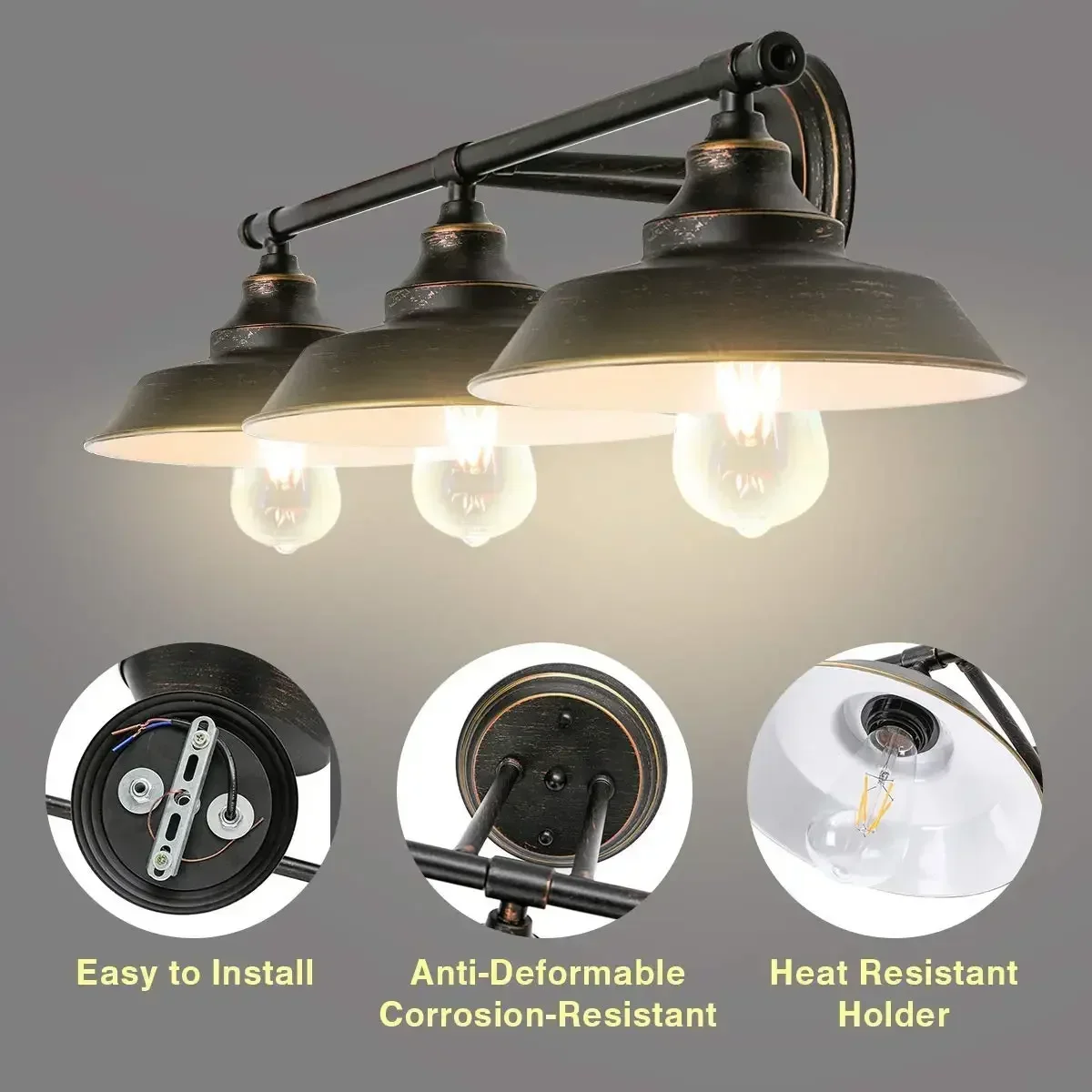 Bathroom Vanity Light 3 Light Wall Sconce Fixture Industrial Indoor Wall Lamp Vintage Bedroom Bedside Antique Wall Mount Light
Bathroom Vanity Light 3 Light Wall Sconce Fixture Industrial Indoor Wall Lamp Vintage Bedroom Bedside Antique Wall Mount Light