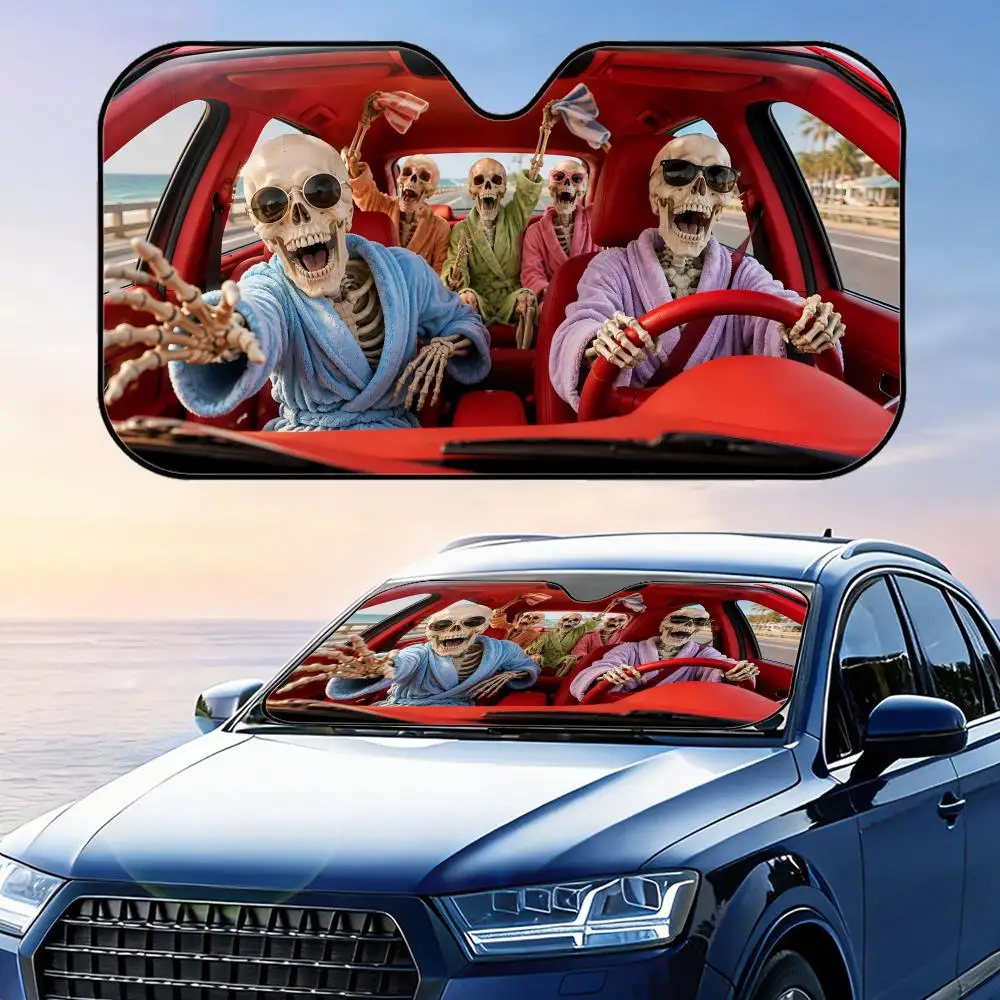 Funny Skeleton in Bathrobe Sun Visor Car Windshield Sunshade UV Protection Reflective Foldable Heat Insulation Cover
Funny Skeleton in Bathrobe Sun Visor Car Windshield Sunshade UV Protection Reflective Foldable Heat Insulation Cover