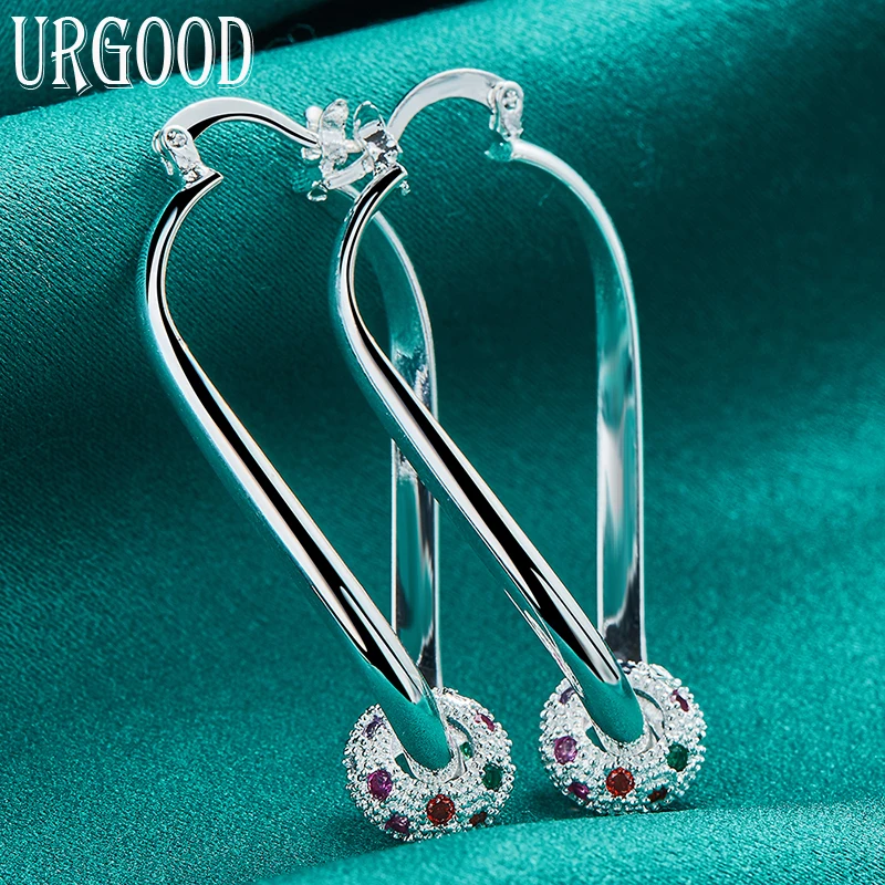 925 Sterling Silver AAA Multicolor Zircon Balls Hoop Earrings For Women Party Engagement Wedding Fashion Jewelry Gift
925 Sterling Silver AAA Multicolor Zircon Balls Hoop Earrings For Women Party Engagement Wedding Fashion Jewelry Gift