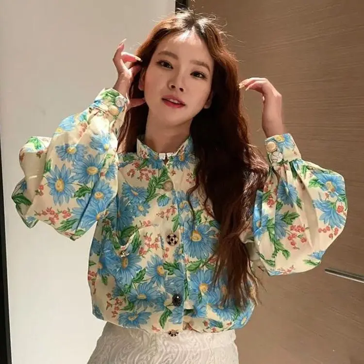 Korejpaa 2025 Spring Women Shirt French Style Floral Printed Puff Long Sleeve Top Gentle Single Breasted Casual Blusas Mujer
Korejpaa 2025 Spring Women Shirt French Style Floral Printed Puff Long Sleeve Top Gentle Single Breasted Casual Blusas Mujer