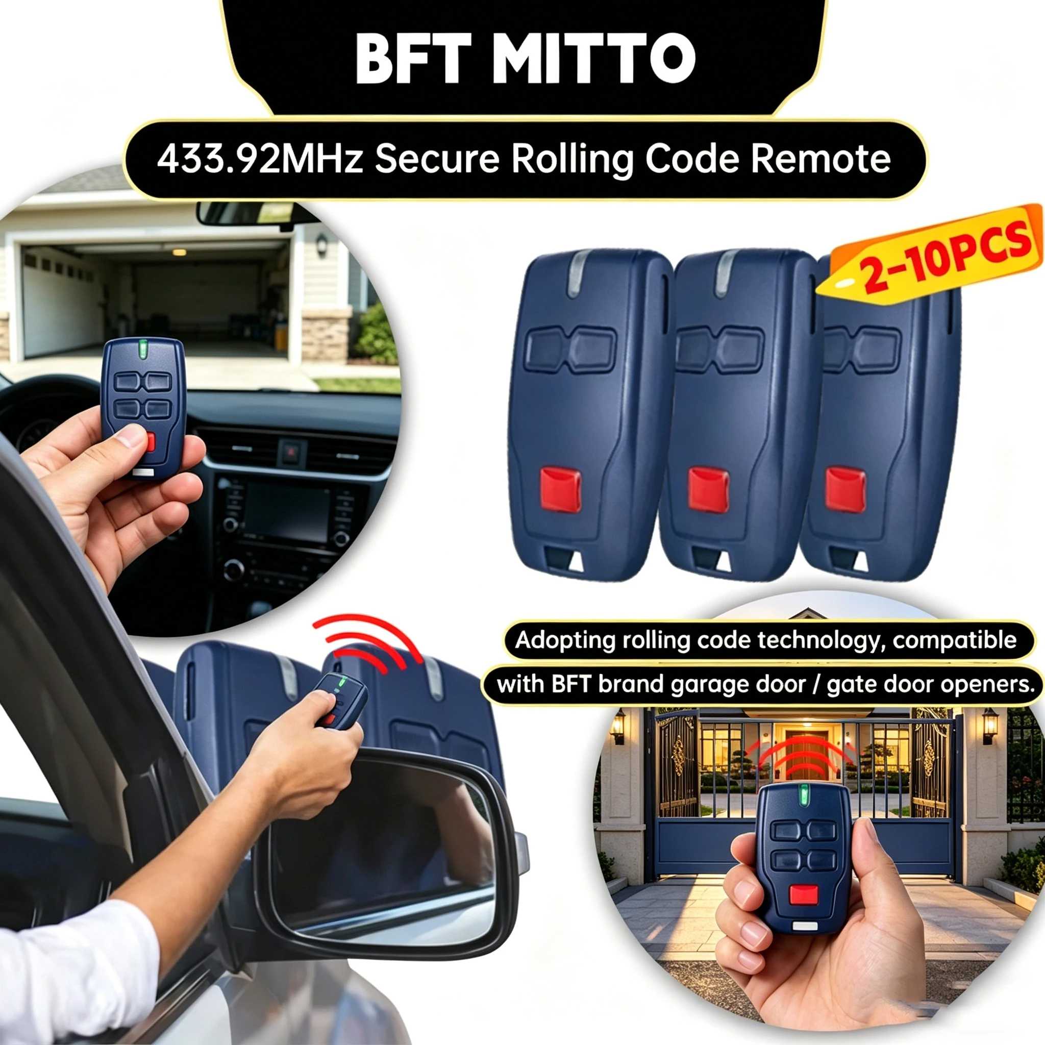 Garage Door Opener For BFT MITTO2 RCB 2 4 MITTO4 Remote Control For MITTO B RCB 02 04 Rolling Code 433.92MHz Gate Remote Control
Garage Door Opener For BFT MITTO2 RCB 2 4 MITTO4 Remote Control For MITTO B RCB 02 04 Rolling Code 433.92MHz Gate Remote Control