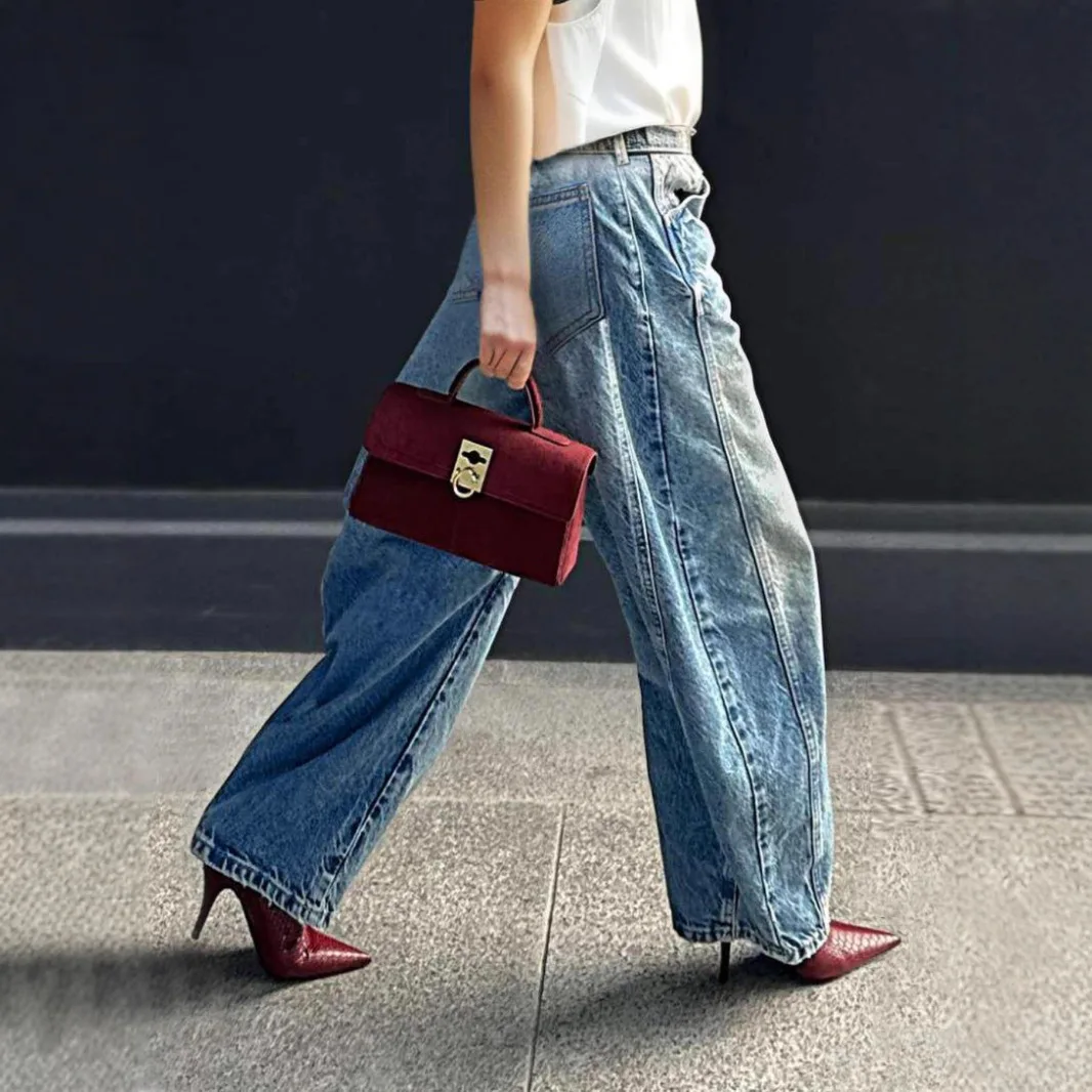 Retro American Washed Bamboo Pattern Wide Leg Casual Long Jeans Women's Spring Autumn High Street Style Straight Cut Denim
Retro American Washed Bamboo Pattern Wide Leg Casual Long Jeans Women's Spring Autumn High Street Style Straight Cut Denim