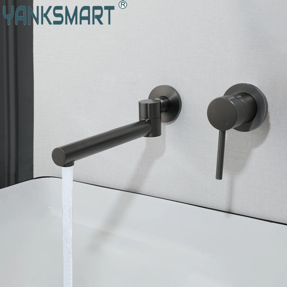 YANKSMART Gun Grey Bathroom Faucet 360° Degree Foldable Nozzle Wall Mounted Washbasin Hot and Cold Torneira Sink Mixer Water Tap
YANKSMART Gun Grey Bathroom Faucet 360° Degree Foldable Nozzle Wall Mounted Washbasin Hot and Cold Torneira Sink Mixer Water Tap