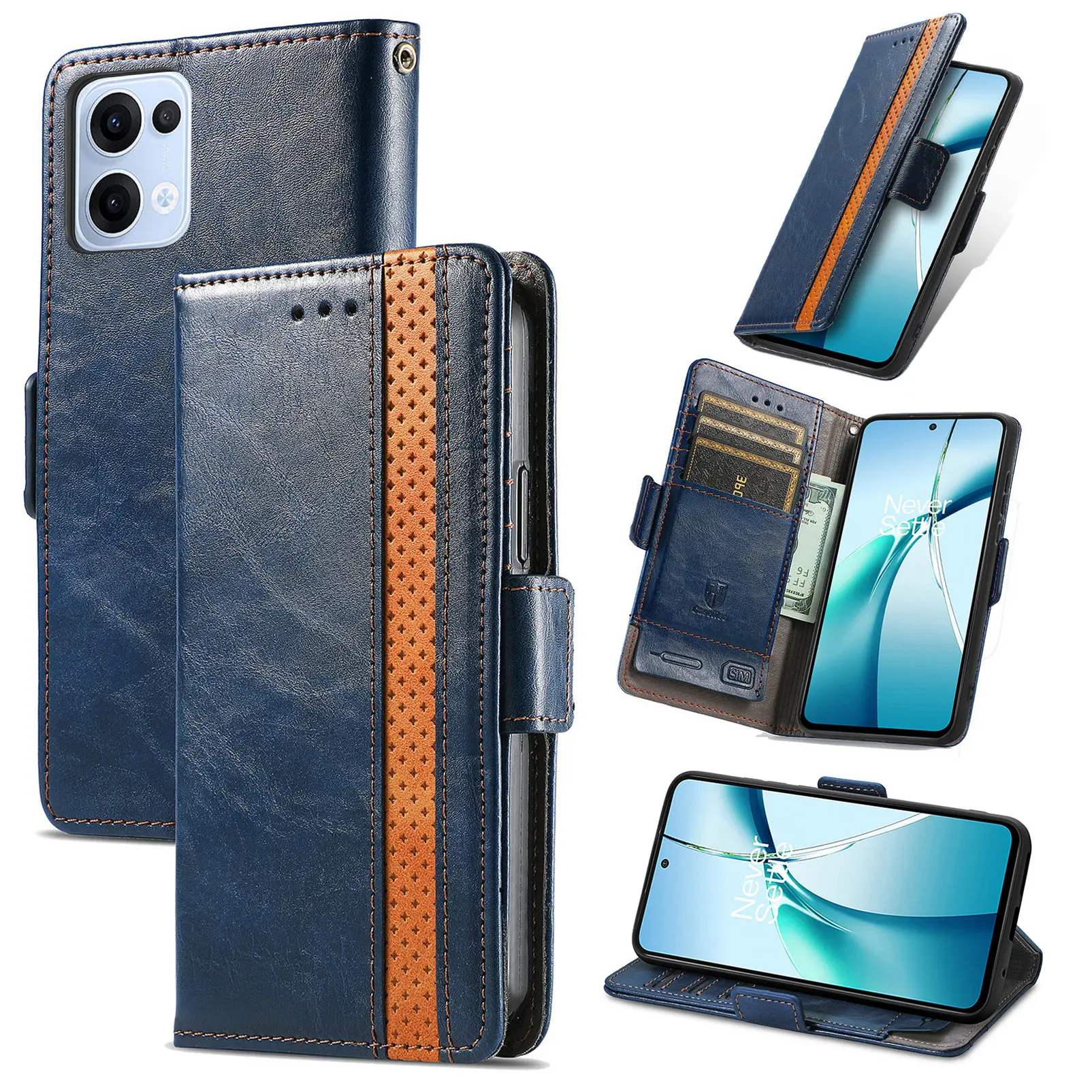 For Oppo Reno13 5G (Global) Phone Cases CASENEO PU Leather Cover Stand with RFID Blocking Wallet - Dark Blue
For Oppo Reno13 5G (Global) Phone Cases CASENEO PU Leather Cover Stand with RFID Blocking Wallet - Dark Blue