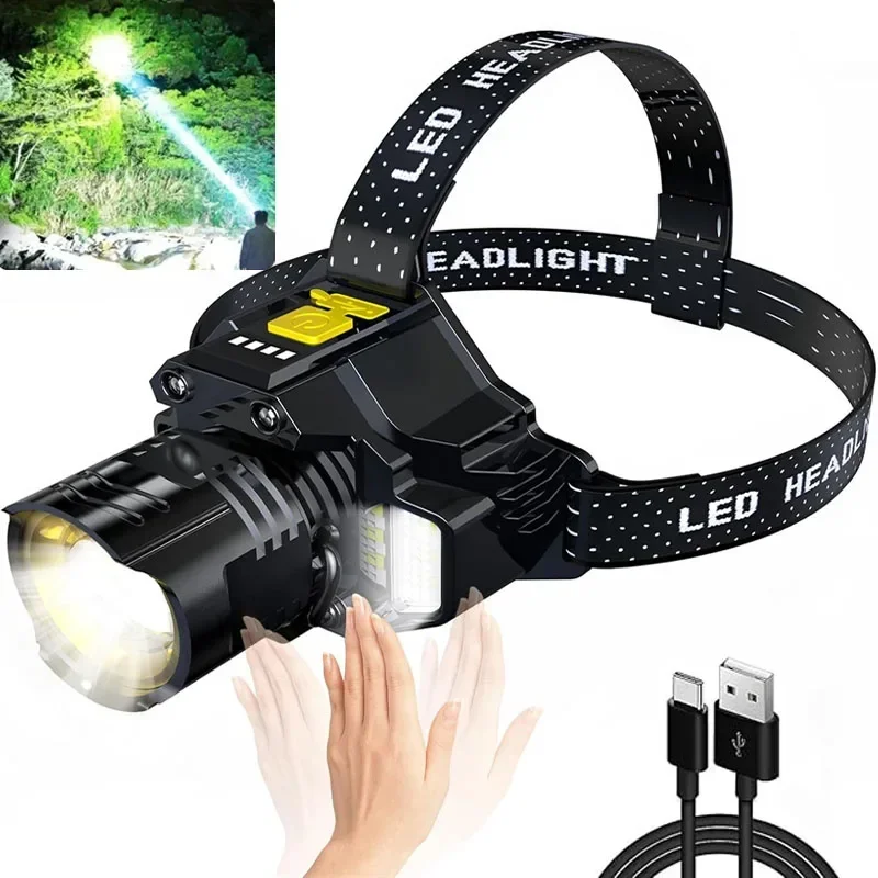 Сенсорная фара, светодиодный налобный фонарик COB, перезаряжаемый передний светодиодный налобный фонарь со встроенной батареей, фонарь для рыбалки и кемпинга
Сенсорная фара, светодиодный налобный фонарик COB, перезаряжаемый передний светодиодный налобный фонарь со встроенной батареей, фонарь для рыбалки и кемпинга