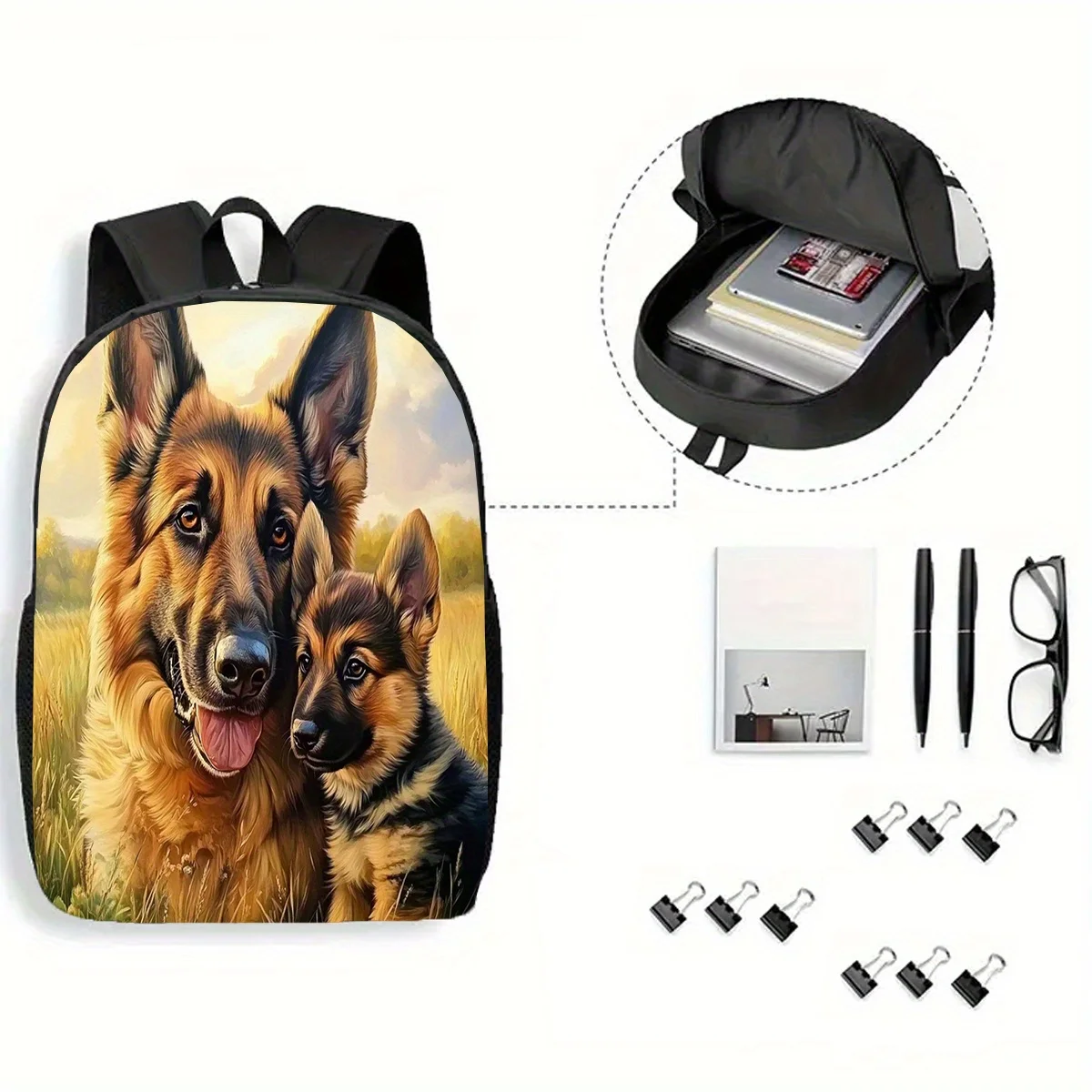1pc, German Shepherd Backpack, Large Capacity 17-inch Casual Backpack Laptop Bag with Water Bottle Holder - Lightweight Durable
1pc, German Shepherd Backpack, Large Capacity 17-inch Casual Backpack Laptop Bag with Water Bottle Holder - Lightweight Durable