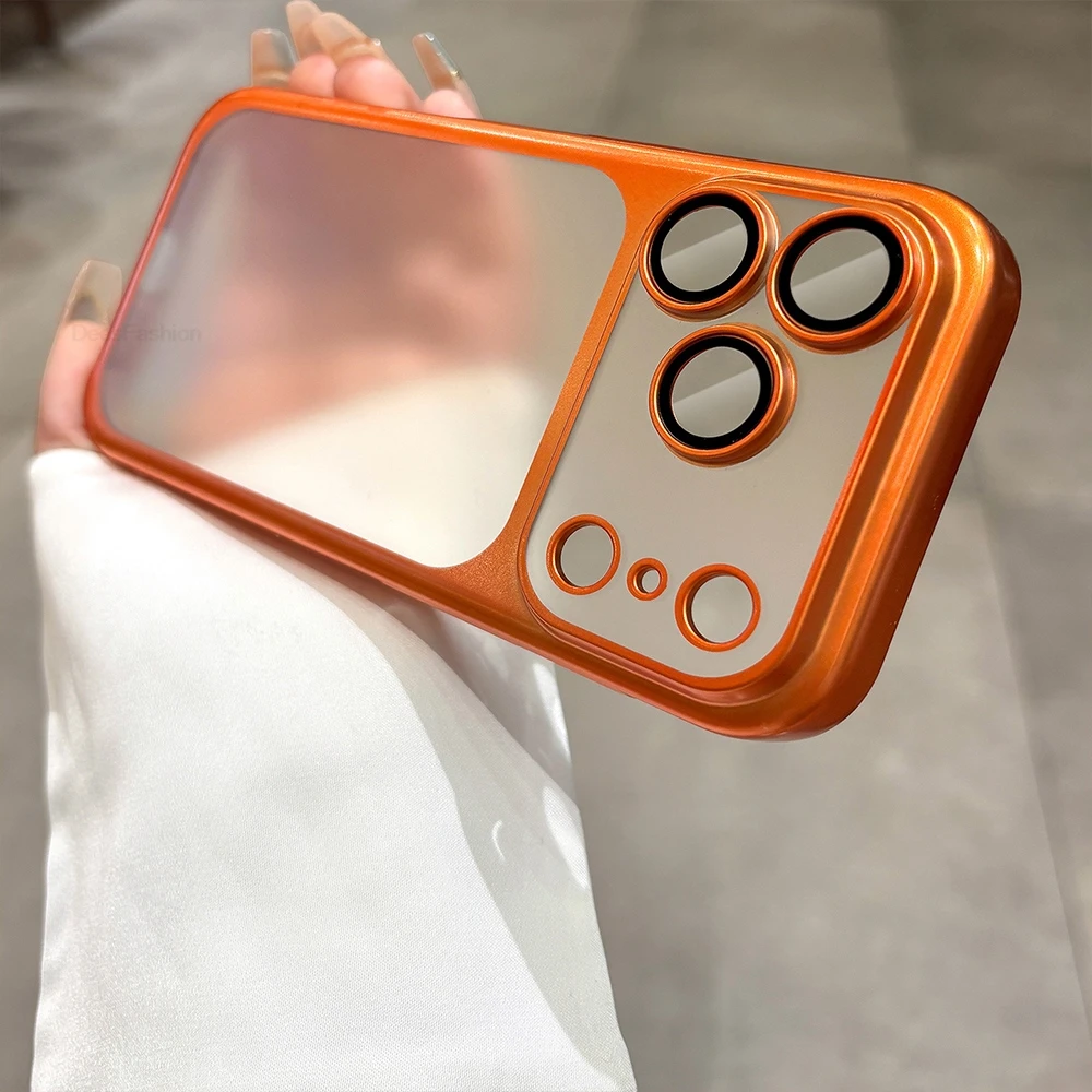 Plating Frosted Translucent Thin Phone Case For iPhone 17 Pro Max Air 16 15 14 13 12 Pro Max Glass Lens Protection Matte Cover
Plating Frosted Translucent Thin Phone Case For iPhone 17 Pro Max Air 16 15 14 13 12 Pro Max Glass Lens Protection Matte Cover