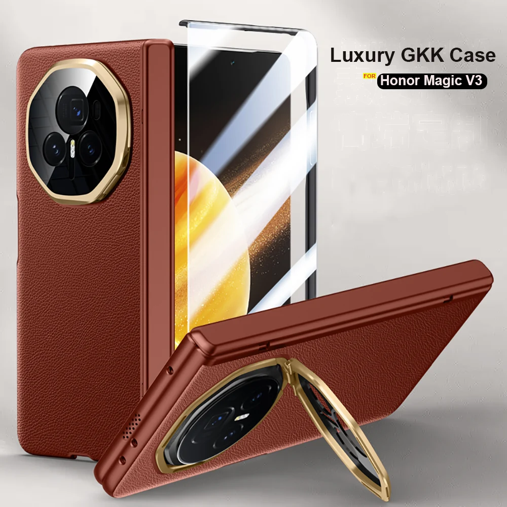 Luxury GKK High end Glass film Hinge Protector For Honor Magic V3 Cases Cover Shockproof Capas Metal Camera Kickstand Skin Funda
Luxury GKK High end Glass film Hinge Protector For Honor Magic V3 Cases Cover Shockproof Capas Metal Camera Kickstand Skin Funda