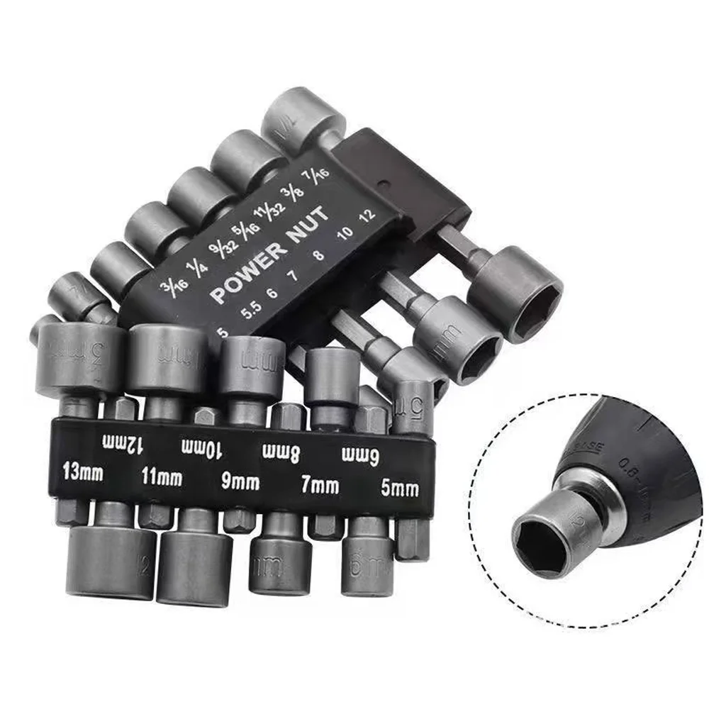 4-1Set Power Hex Sockets Sleeve Nozzles Nut Driver Set 9/14Pcs 5-12mm Bit Adapter Socket Wrench Screw Impact Bolt Handle Tool
4-1Set Power Hex Sockets Sleeve Nozzles Nut Driver Set 9/14Pcs 5-12mm Bit Adapter Socket Wrench Screw Impact Bolt Handle Tool