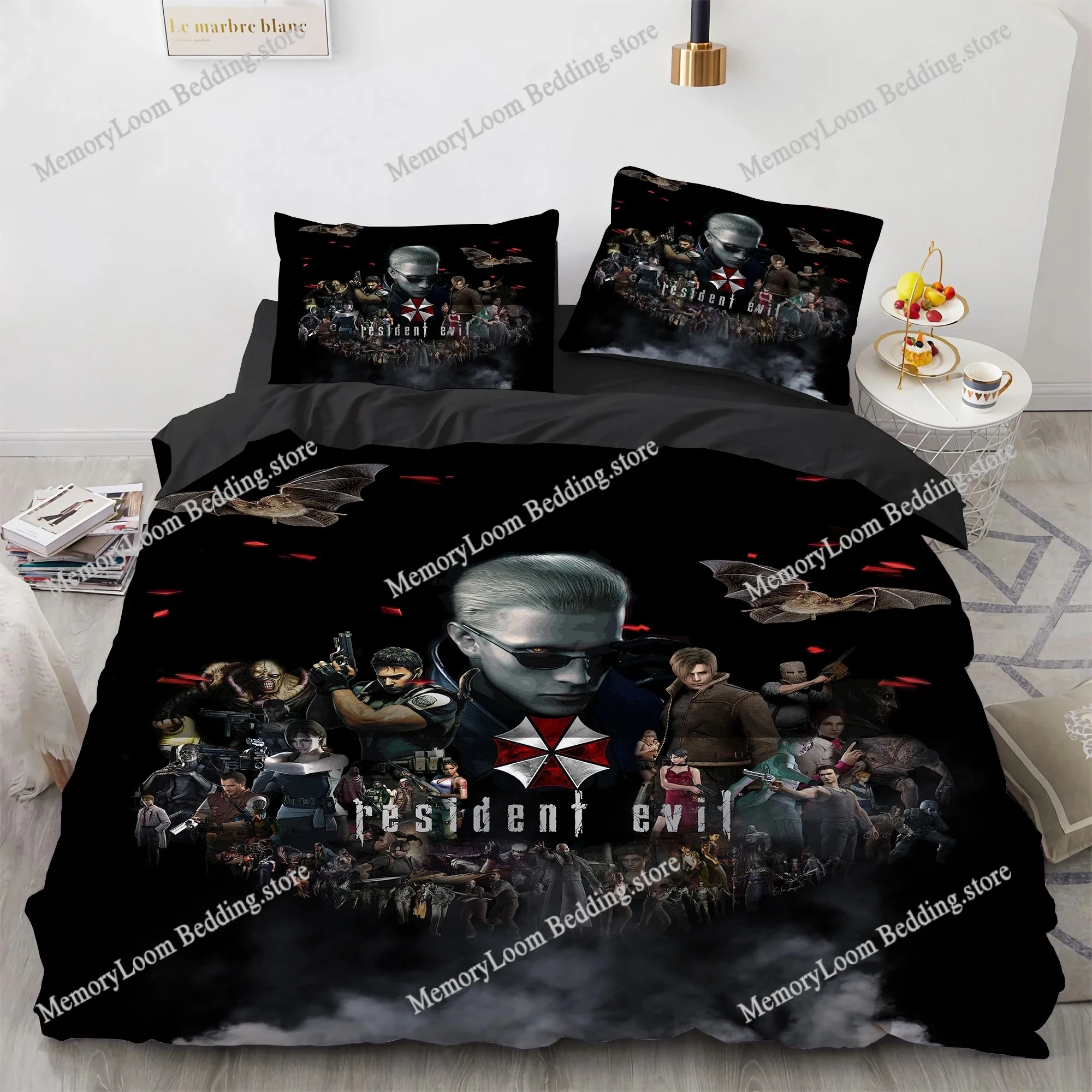 3D Printing Trendy Soft Resident-Evil Game Bedding Set Duvet Cover Pillowcase Comforter King/Queen Size Boys Adult Bed Set
3D Printing Trendy Soft Resident-Evil Game Bedding Set Duvet Cover Pillowcase Comforter King/Queen Size Boys Adult Bed Set
