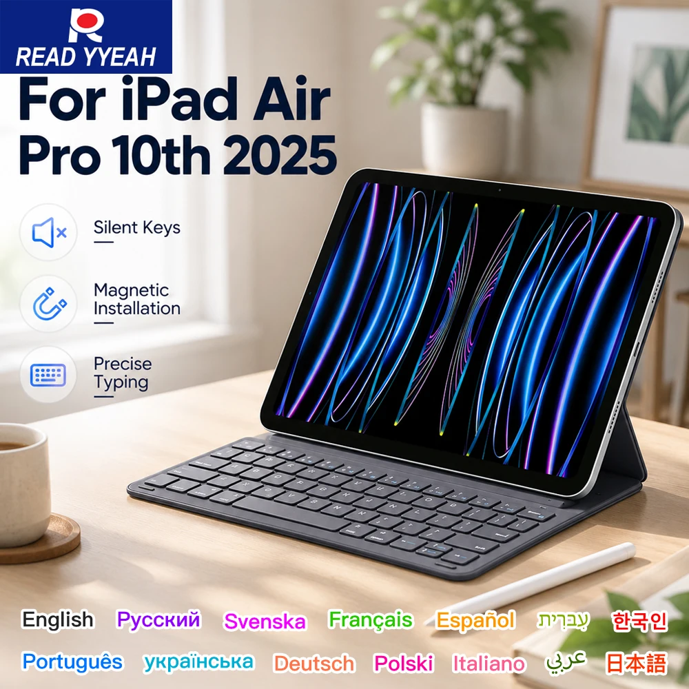 Magic Protable Case for iPad 11/10th Wireless Keyboard with Replaceable Battery for iPad Air 4 5 6 Pro 11 Smart Cover Spanish
Magic Protable Case for iPad 11/10th Wireless Keyboard with Replaceable Battery for iPad Air 4 5 6 Pro 11 Smart Cover Spanish