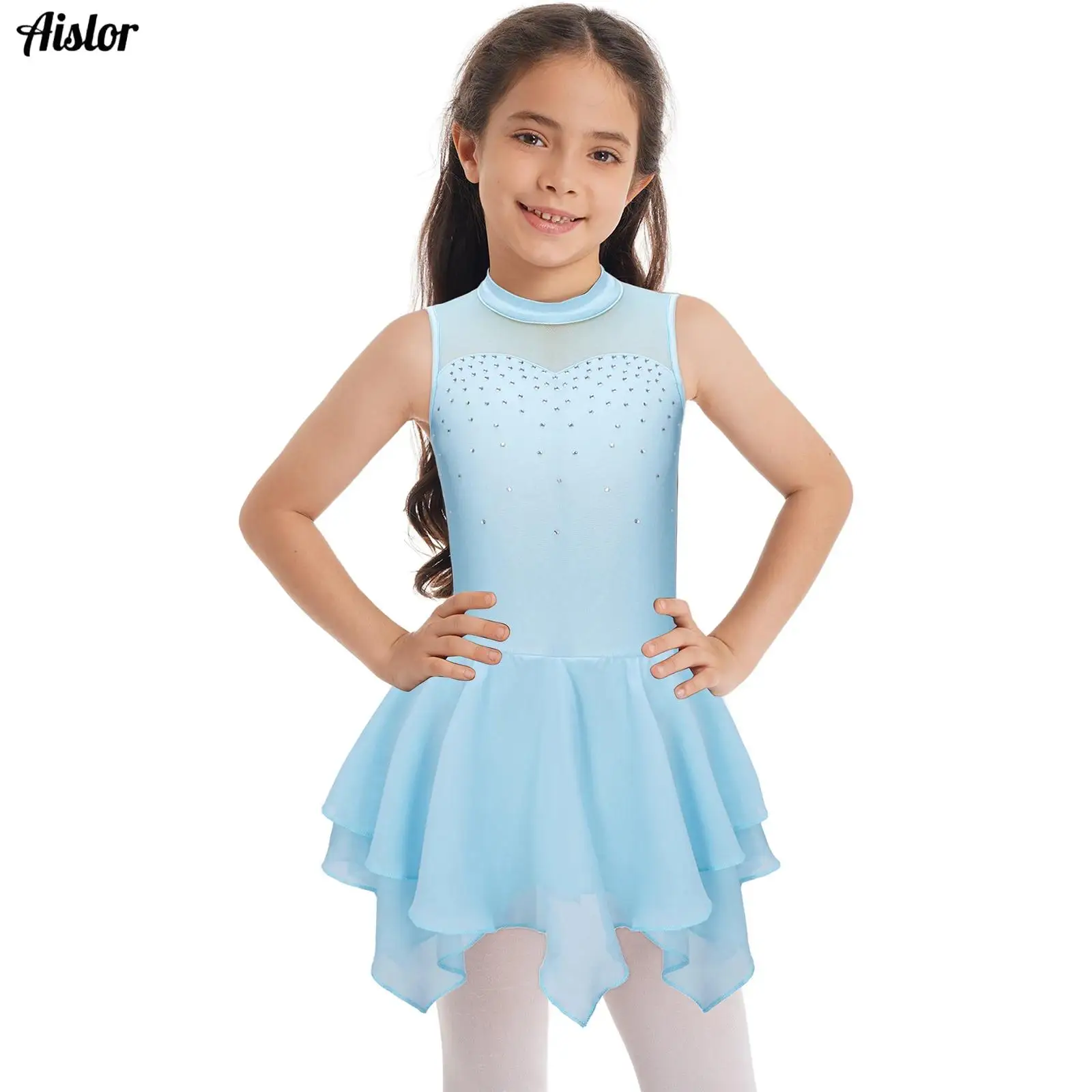 Kids Girls Ballet Tutu Dress Ice Skating Gymnastics Leotards Sleeveless Shiny Rhinestone Mesh Skirted Dress Ballerina Dancewear
Kids Girls Ballet Tutu Dress Ice Skating Gymnastics Leotards Sleeveless Shiny Rhinestone Mesh Skirted Dress Ballerina Dancewear
