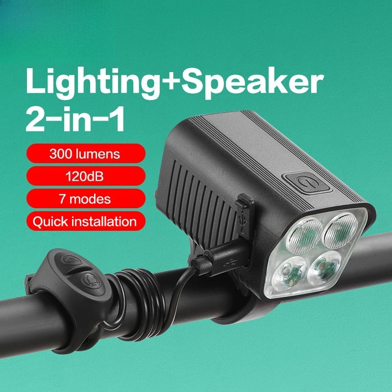 Bicycle Headlights Horn Lights USB Charging Night Riding Bike Lights Electric Horn Riding Mountain Bike Lamp Bicycle Accessories
Bicycle Headlights Horn Lights USB Charging Night Riding Bike Lights Electric Horn Riding Mountain Bike Lamp Bicycle Accessories