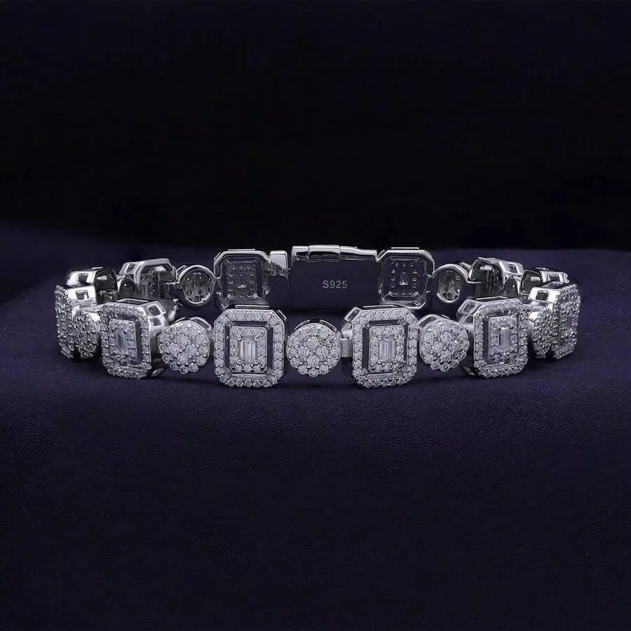 Tennis Bracelet, Lab-Created Halo Tennis Bracelet, Rectangular And Round, Unisex, 925 Suitable For Women/Men's Gift.
Tennis Bracelet, Lab-Created Halo Tennis Bracelet, Rectangular And Round, Unisex, 925 Suitable For Women/Men's Gift.
