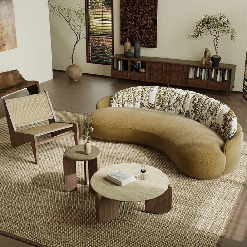 Retro wabi-sabi style designer curved sofa small apartment clothing store, beauty salon B&B hotel rest area reception
Retro wabi-sabi style designer curved sofa small apartment clothing store, beauty salon B&B hotel rest area reception