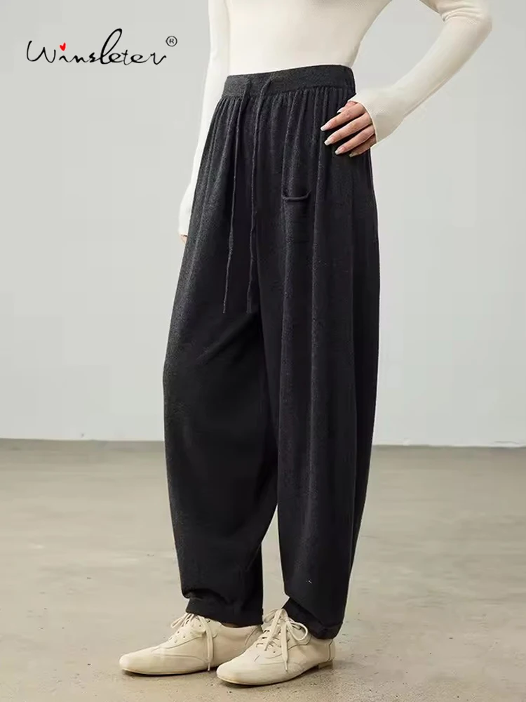 Брюки Winsleter из 100% овечьей шерсти с вязаным поясом на шнурке, эластичным поясом и карманами, женские свободные брюки для офиса, весна 2026, B62202CC
Брюки Winsleter из 100% овечьей шерсти с вязаным поясом на шнурке, эластичным поясом и карманами, женские свободные брюки для офиса, весна 2026, B62202CC