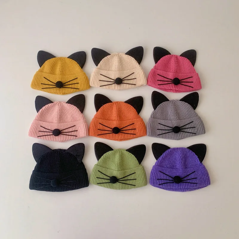 Children's Hat Beanie Knitting Cat Ear Woolen Knitting Beret Autumn Winter Monochrome Woolen Hat for Girls Melon Warm Cap
Children's Hat Beanie Knitting Cat Ear Woolen Knitting Beret Autumn Winter Monochrome Woolen Hat for Girls Melon Warm Cap