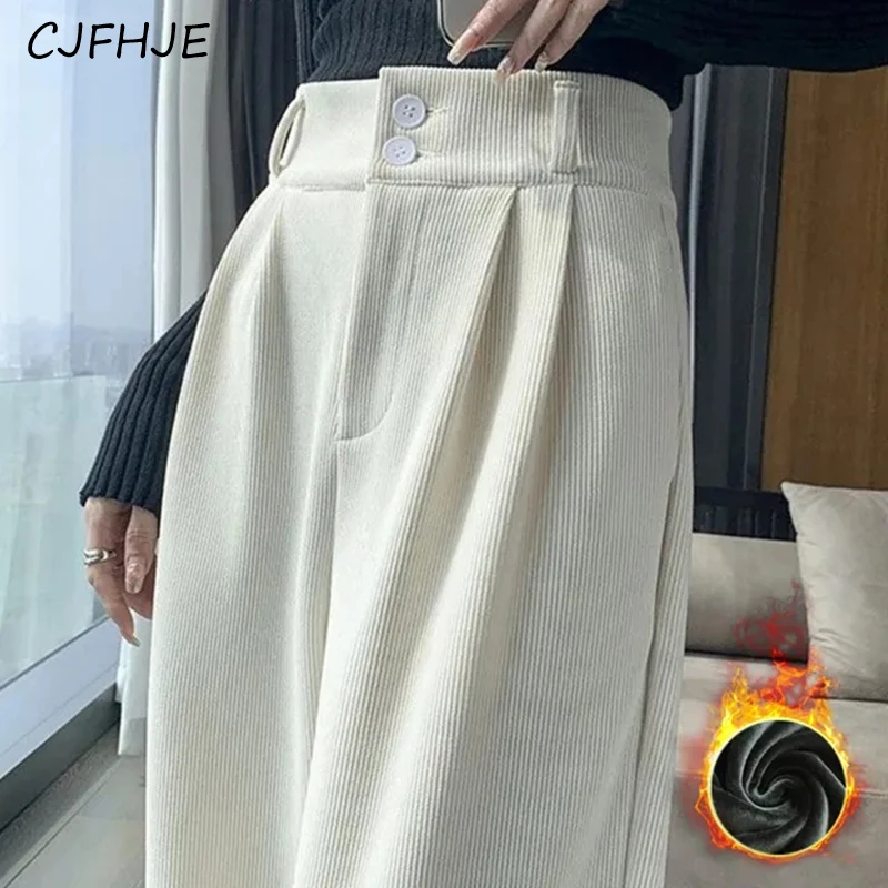CJFHJE Vintage High Waist Suit Pants Women Korean Chenille Plus Velvet Wide Leg Pants Fashion Slim Office Lady Straight Trousers
CJFHJE Vintage High Waist Suit Pants Women Korean Chenille Plus Velvet Wide Leg Pants Fashion Slim Office Lady Straight Trousers