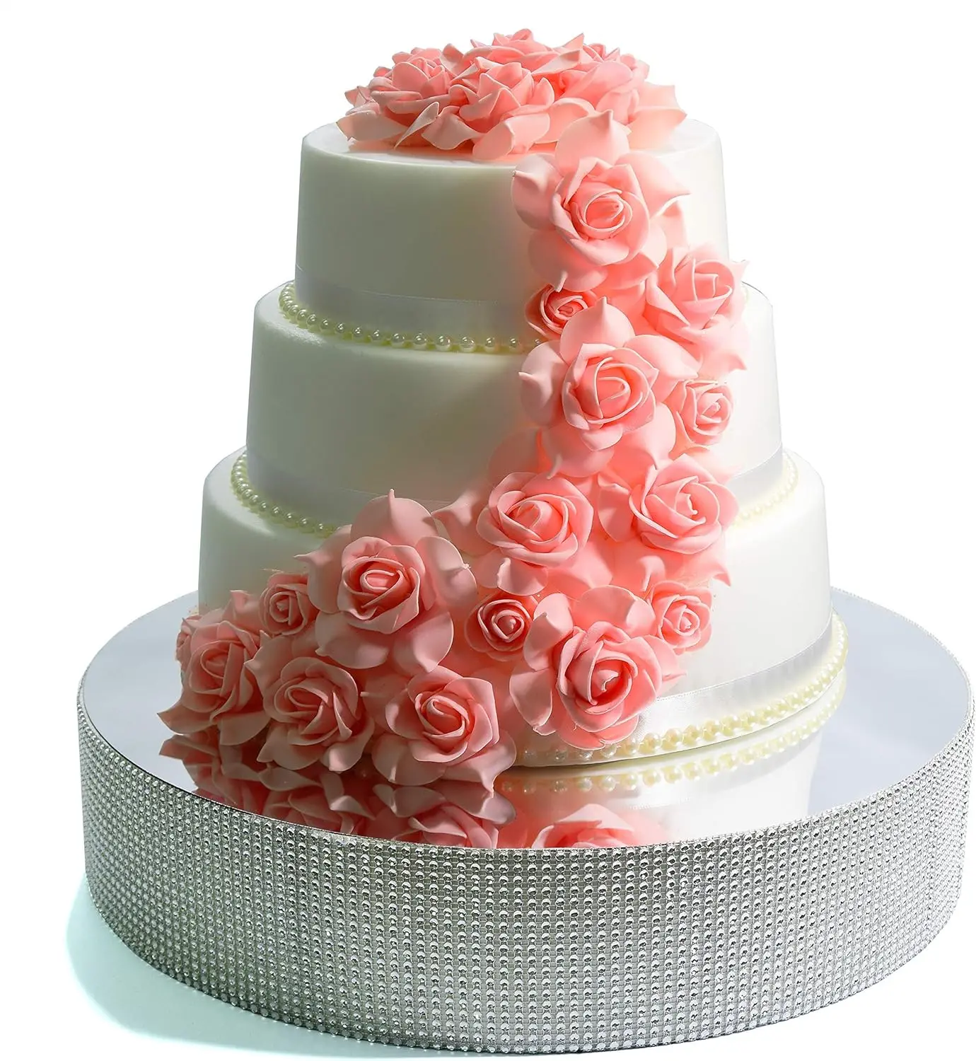 13.5" Silver Cake Stand with Faux Rhinestones for Pastries, Lightweight Foam for Party and Wedding
13.5" Silver Cake Stand with Faux Rhinestones for Pastries, Lightweight Foam for Party and Wedding