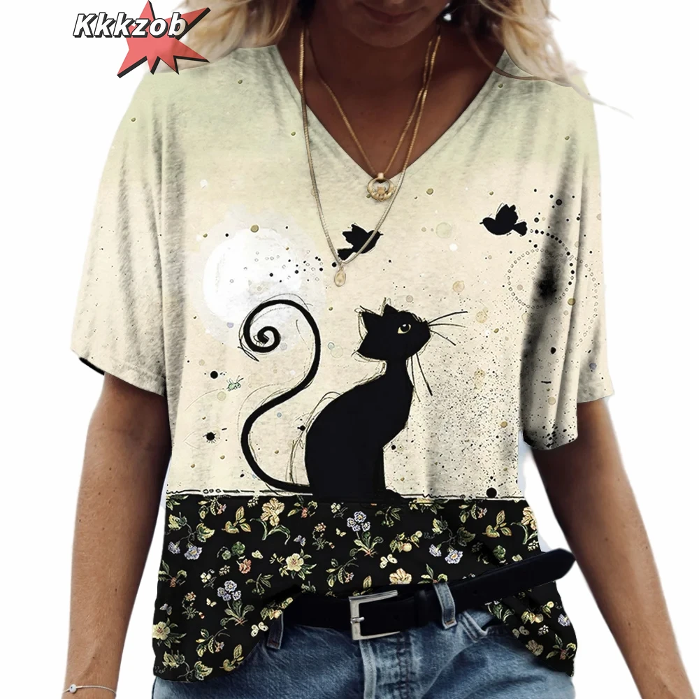 Cartoon Anime Cat Women's T-Shirts Fashion Top Tee 3D T-Shirt Harajuku Casual Short Sleeve V-Neck Oversized Female Clothing
Cartoon Anime Cat Women's T-Shirts Fashion Top Tee 3D T-Shirt Harajuku Casual Short Sleeve V-Neck Oversized Female Clothing