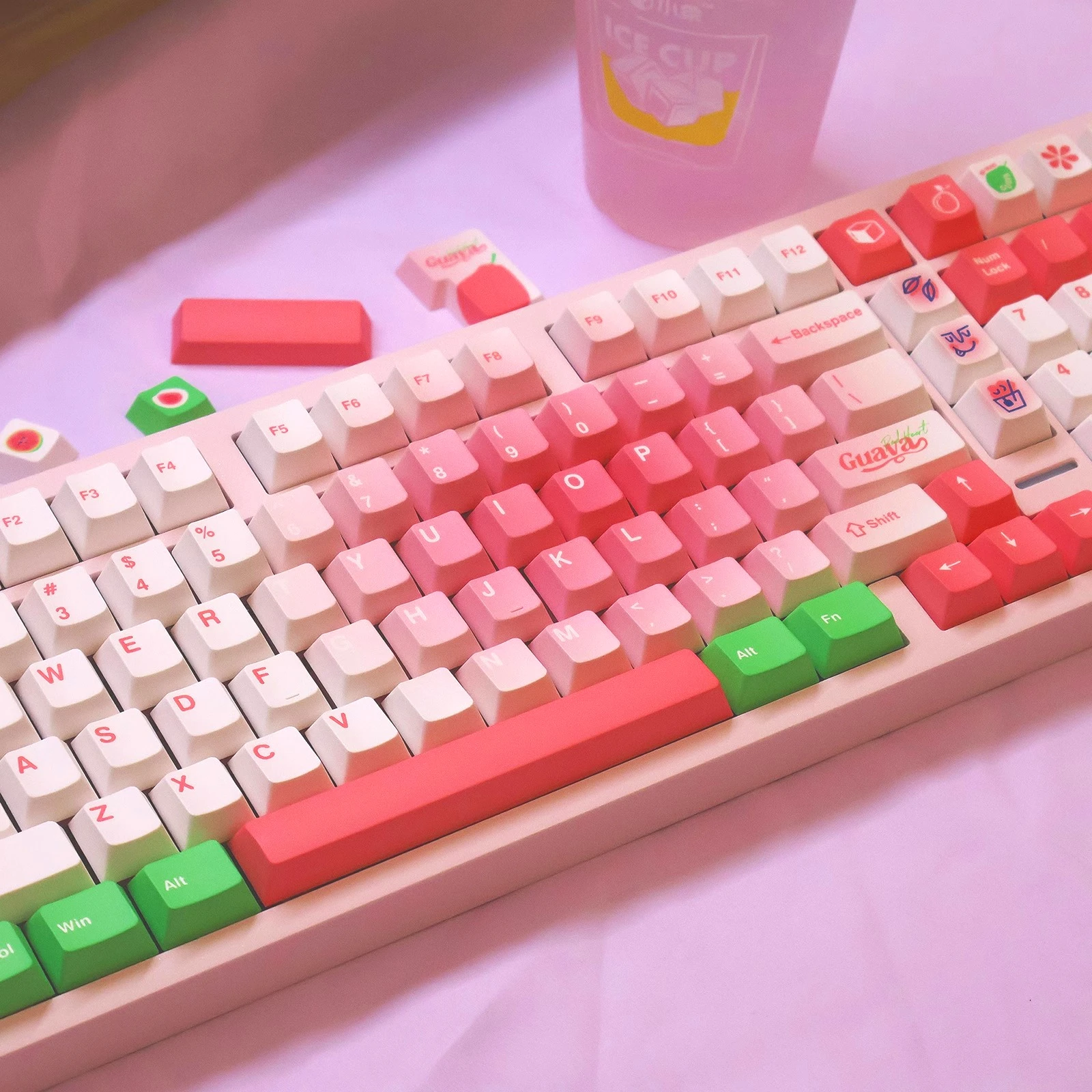 Guava Keycap Cherry 140Keys Pbt Cute Pink Love Keycap Summer Color 7/2.25/2.75U Space Bar Alice Layout Keycaps
Guava Keycap Cherry 140Keys Pbt Cute Pink Love Keycap Summer Color 7/2.25/2.75U Space Bar Alice Layout Keycaps