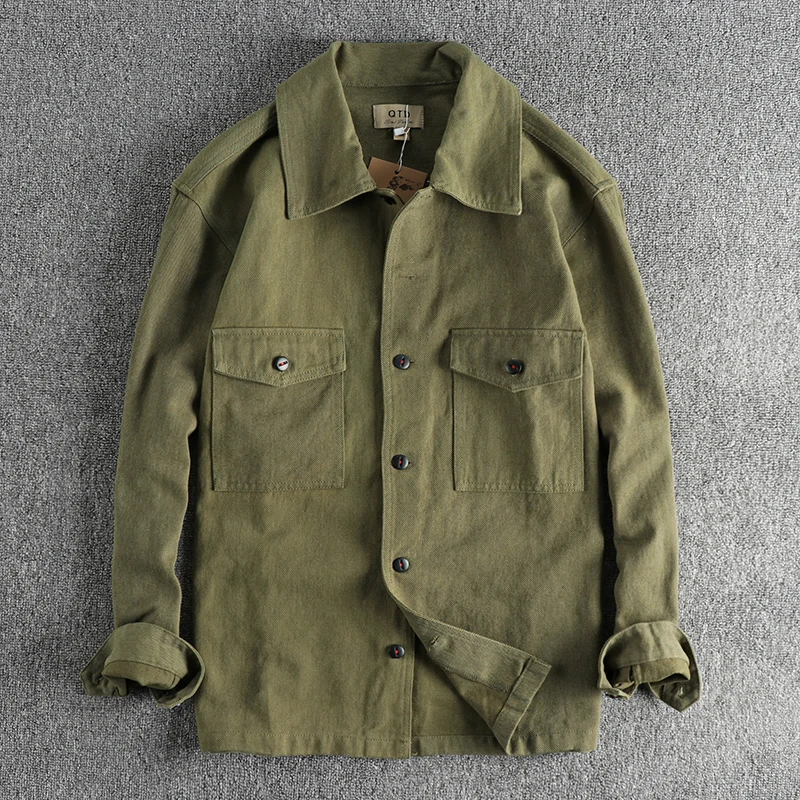 Men autumn and winter new twill woven cotton wash to do old vintage long-sleeved shirt products all the overalls shirt coat
Men autumn and winter new twill woven cotton wash to do old vintage long-sleeved shirt products all the overalls shirt coat