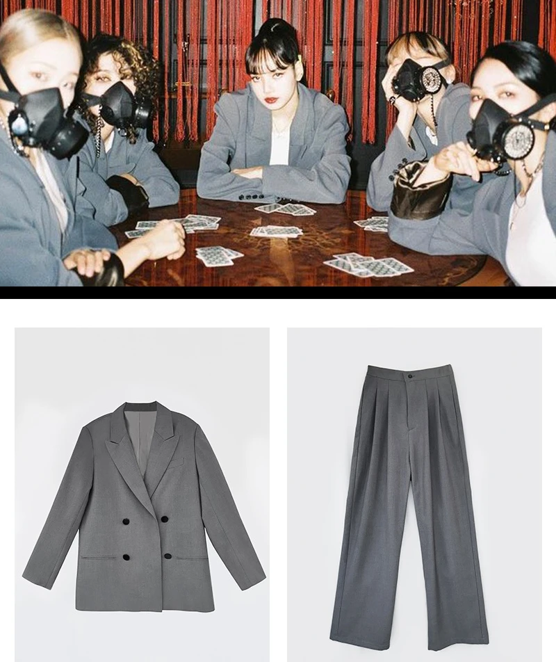 Kpop Korean Singer Hip Hop Jazz Dance Costume Double Breasted Blazers Jackets Loose Suit Pants Women Stage Performance Outfits
Kpop Korean Singer Hip Hop Jazz Dance Costume Double Breasted Blazers Jackets Loose Suit Pants Women Stage Performance Outfits