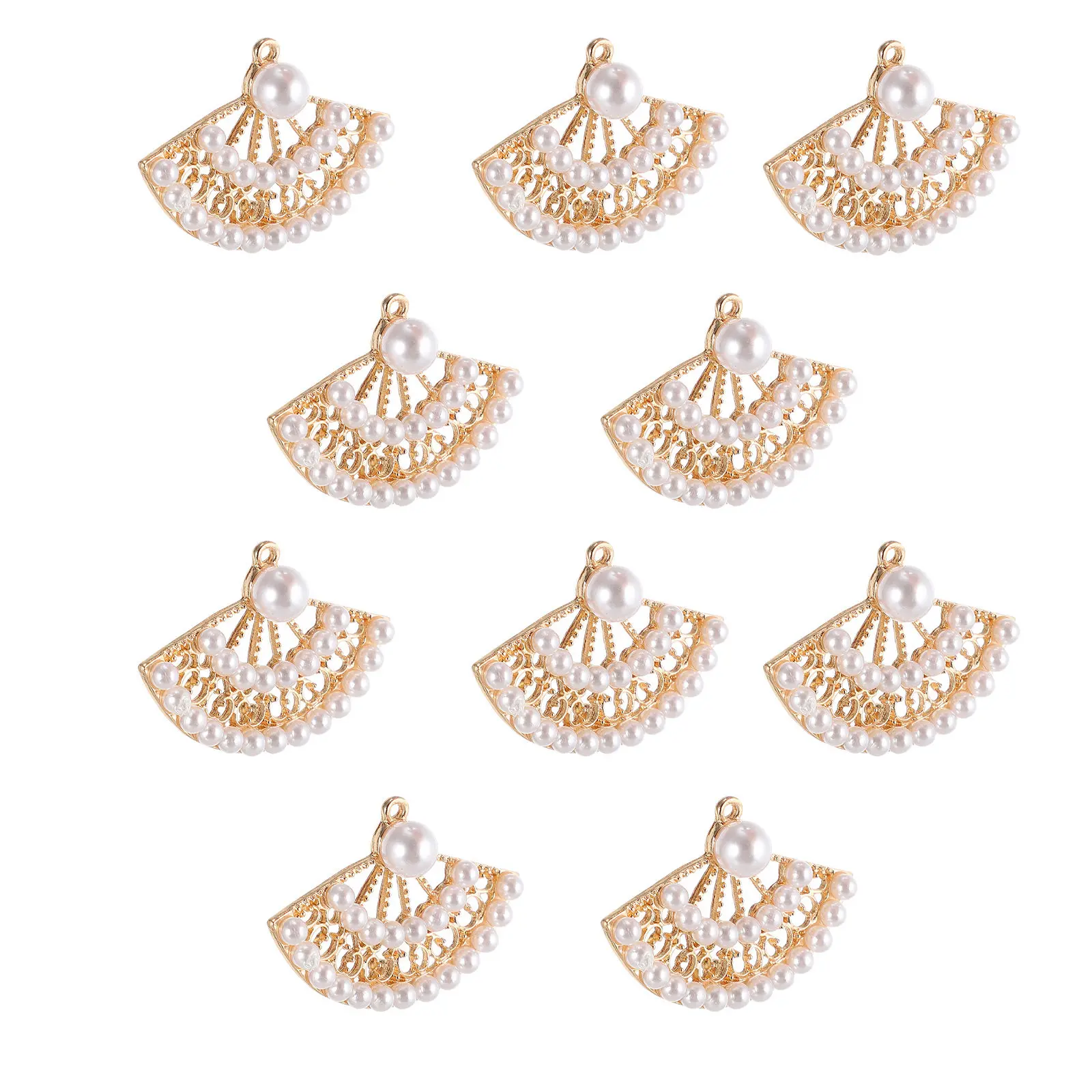10Pcs Elegant Fan-Shaped Pendants Pearl Jewelry Making DIY Accessories for Necklace Bracelet Craft Ornament Alloy
10Pcs Elegant Fan-Shaped Pendants Pearl Jewelry Making DIY Accessories for Necklace Bracelet Craft Ornament Alloy