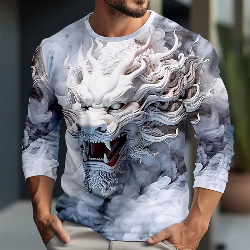 3D Print Chinese Dragon Graphic Men's T-Shirt Fashion Vintage Pattern Crew Neck Long Sleeve Top Outdoor Daily Casual Street Tees
3D Print Chinese Dragon Graphic Men's T-Shirt Fashion Vintage Pattern Crew Neck Long Sleeve Top Outdoor Daily Casual Street Tees