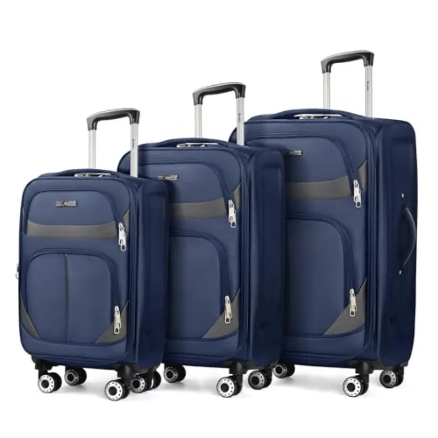 3-Piece Softside Expandable Luggage Set with Front Open Pocket Lightweight Durable Suitcase Sets Double Spinner Wheels w/LOCK N
3-Piece Softside Expandable Luggage Set with Front Open Pocket Lightweight Durable Suitcase Sets Double Spinner Wheels w/LOCK N
