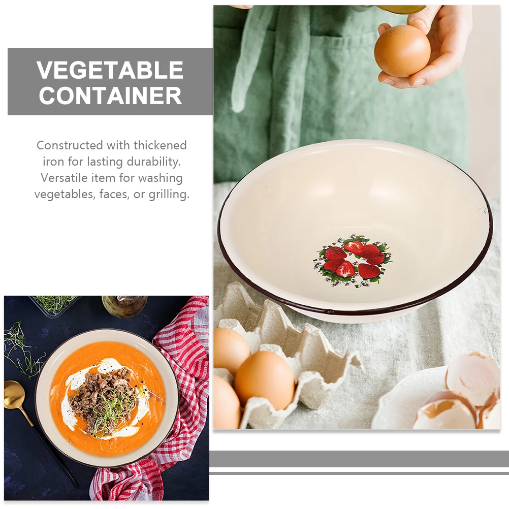 Thickened Enamel Basin Heavy Duty Iron Kitchen Wash Basin For Vegetables Fruits Rice Laundry Multi Purpose Household 
Thickened Enamel Basin Heavy Duty Iron Kitchen Wash Basin For Vegetables Fruits Rice Laundry Multi Purpose Household