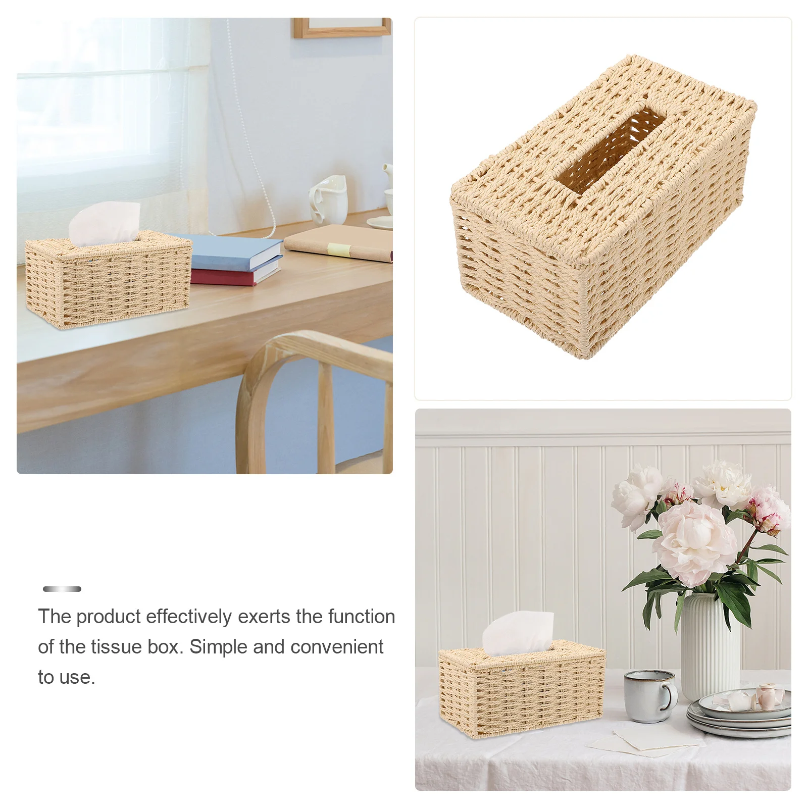 1Pcs Desktop Tissue Box Handwoven Paper String Storage Holder Simple Design for Living Room Household Napkin Container
1Pcs Desktop Tissue Box Handwoven Paper String Storage Holder Simple Design for Living Room Household Napkin Container