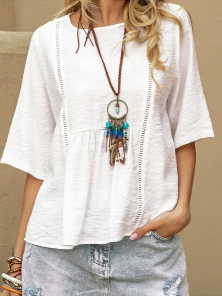 Woman Summer Blouses Shirt Lady Lantern Half Sleeve Round Collar Loose Blusas Tops Simple Solid Casual Loose Shirt&Blouse Blusas
Woman Summer Blouses Shirt Lady Lantern Half Sleeve Round Collar Loose Blusas Tops Simple Solid Casual Loose Shirt&Blouse Blusas