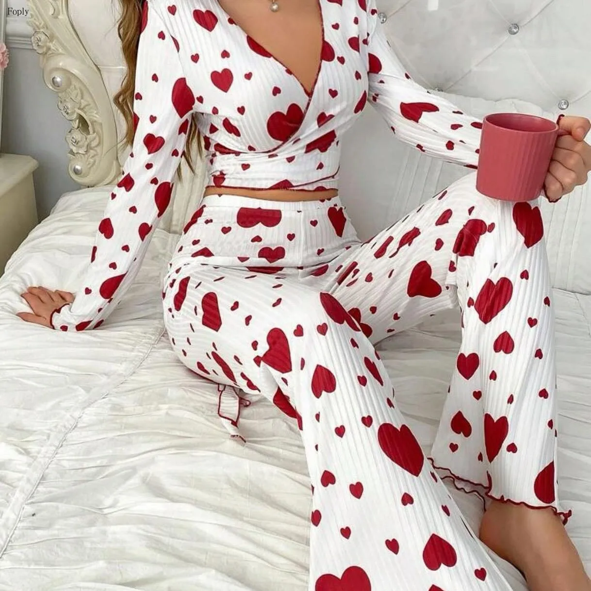 Women Summer Love Printed Pajama Set Spring Autumn 2 Piece Sweet Pyjama Sleepwear Long Sleeve Pants Pijama Pjs Loungewear
Women Summer Love Printed Pajama Set Spring Autumn 2 Piece Sweet Pyjama Sleepwear Long Sleeve Pants Pijama Pjs Loungewear