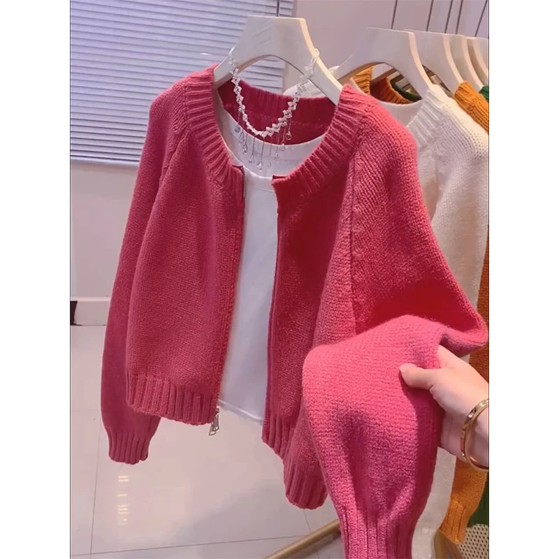 plus Size 300 Pou Women's Pink Zipper Knitwear Cardigan Autumn Casual Loose Fit Faionable All-Match Korean Sle
plus Size 300 Pou Women's Pink Zipper Knitwear Cardigan Autumn Casual Loose Fit Faionable All-Match Korean Sle