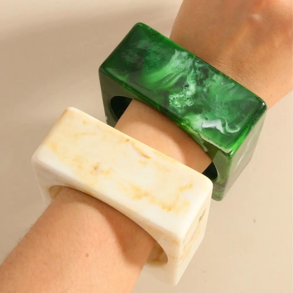 Charm Geometric Chunky Bracelets Wave Square Wide Resin Bracelet Bangles Trend Temperament Retro Hand Ring Summer
Charm Geometric Chunky Bracelets Wave Square Wide Resin Bracelet Bangles Trend Temperament Retro Hand Ring Summer