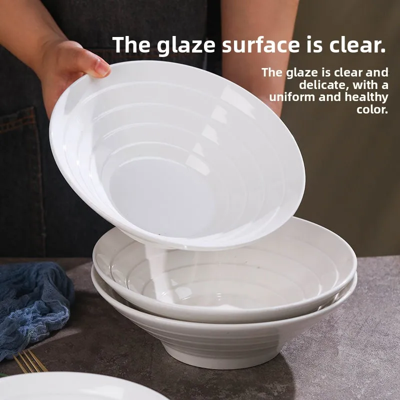 Новая большая круглая суповая миска для дома, простая, с прямым краем, для микроволновой печи, для салатов и лапши.
Новая большая круглая суповая миска для дома, простая, с прямым краем, для микроволновой печи, для салатов и лапши.