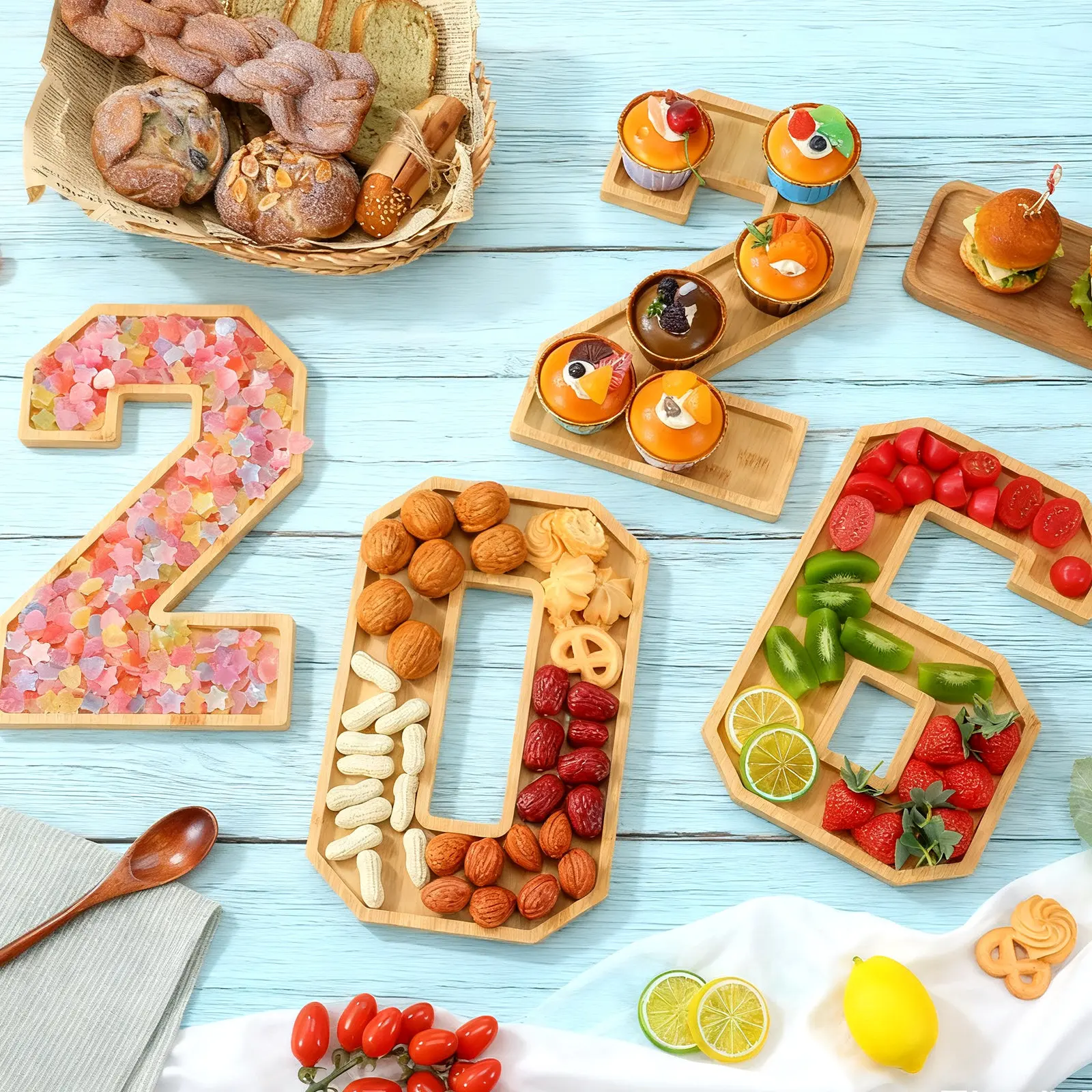 1Set Wooden 2026 Number Fillable Serving Tray Rustic Charcuterie Board Divided Food Platter for Graduation New Years Eve Cheese
1Set Wooden 2026 Number Fillable Serving Tray Rustic Charcuterie Board Divided Food Platter for Graduation New Years Eve Cheese