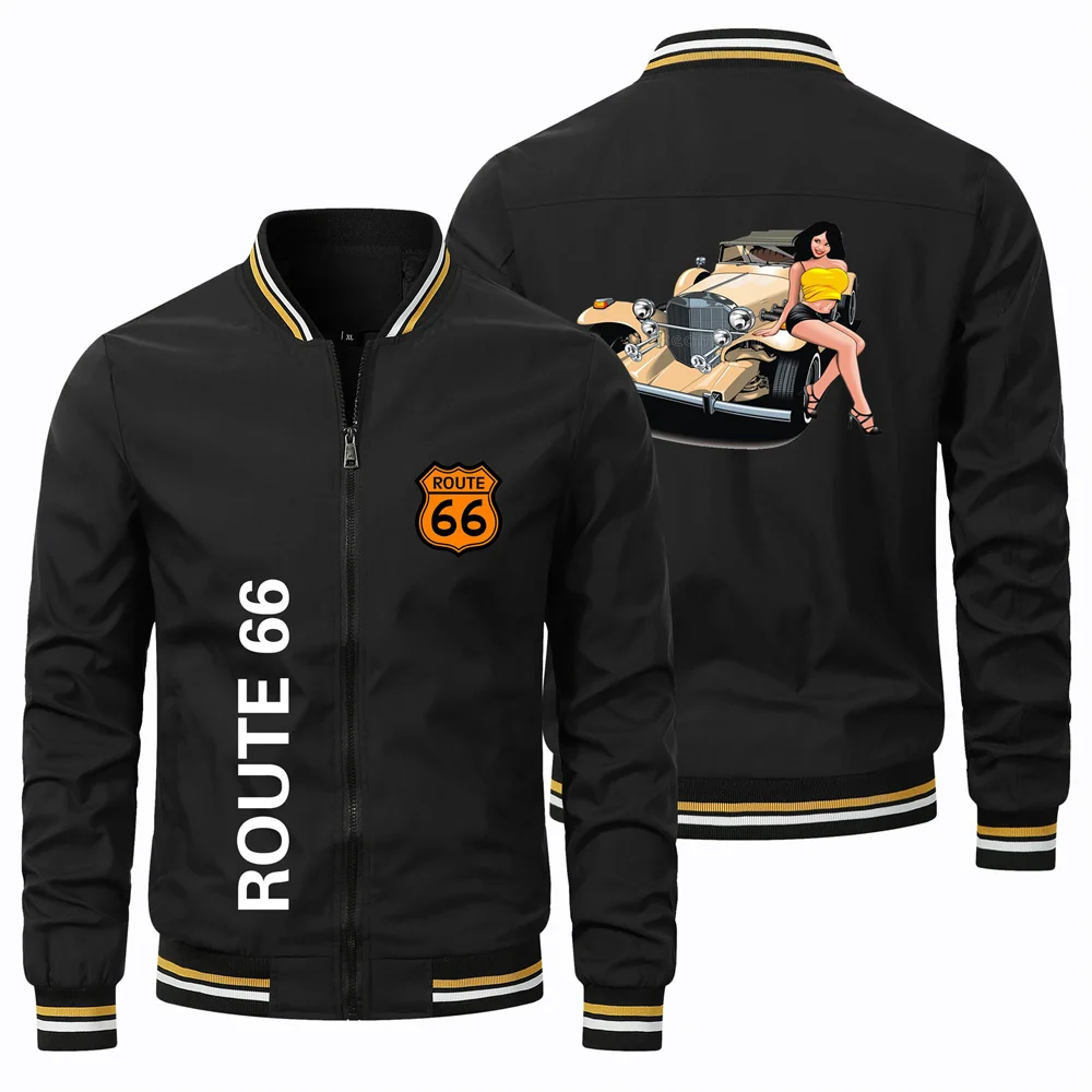 Route 66 Biker Girl Printed Pattern Round Neck Biker Jacket Men's Outdoor Sports Basketball Jacket Clothing Aviator Plus Jacket
Route 66 Biker Girl Printed Pattern Round Neck Biker Jacket Men's Outdoor Sports Basketball Jacket Clothing Aviator Plus Jacket