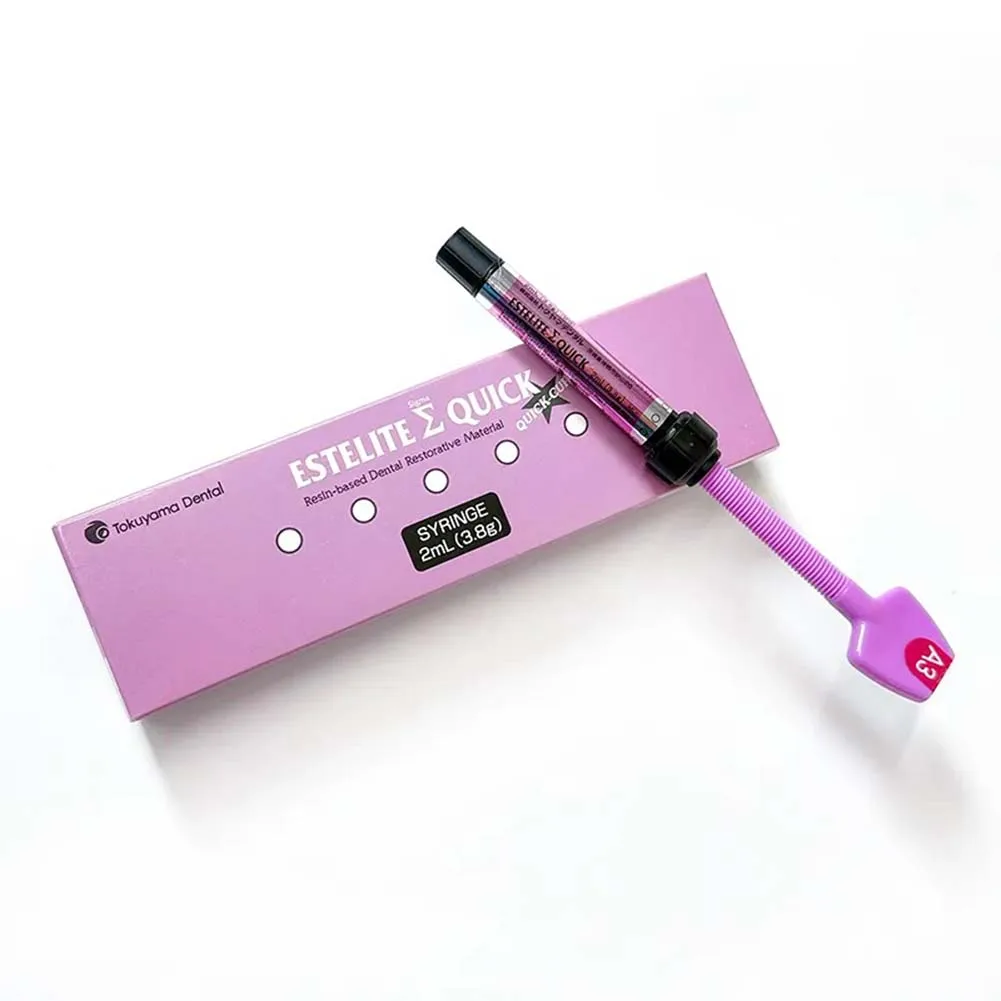 Dental ESTELITE Σ QUICK Light Cure Nano Composite Resin Syringe Multiple Shade Tooth Restorative Wear Resistant Filling Material
Dental ESTELITE Σ QUICK Light Cure Nano Composite Resin Syringe Multiple Shade Tooth Restorative Wear Resistant Filling Material