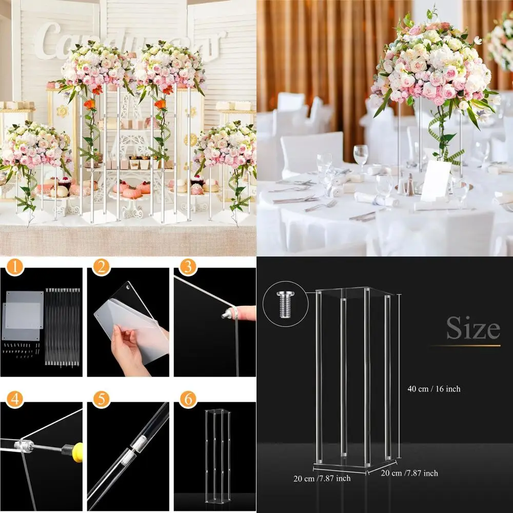 16-дюймовая прозрачная высокая акриловая ваза для свадебных и вечеринок, элегантная подставка для цветочных колонн для украшения стола
16-дюймовая прозрачная высокая акриловая ваза для свадебных и вечеринок, элегантная подставка для цветочных колонн для украшения стола